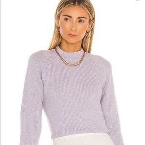 Vince Shrunken Mock Neck Cashmere Sweater in French Lilac, Size Medium